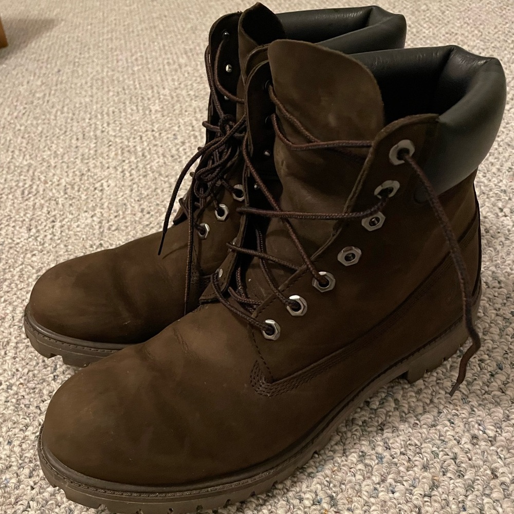 Men's Dark Brown Timberland Leather Boots